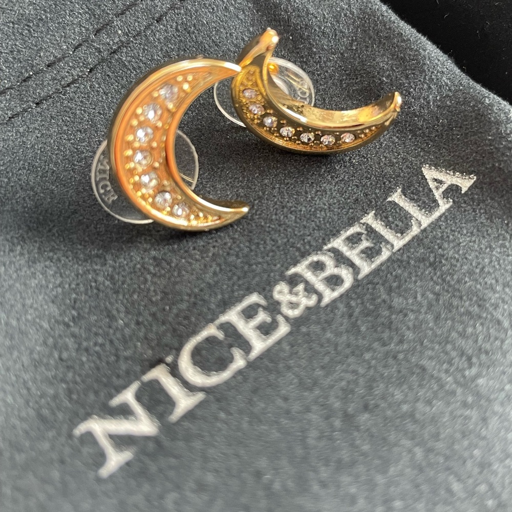 Moon 18k gold plated earrings